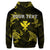 Custom Polynesian Turtle Hammerhead Shark Ray Kanaka Hawaii Hoodie Circle Yellow - Polynesian Pride