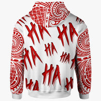 Polynesian Zip up Hoodie Funny Style Special Version White - Polynesian Pride