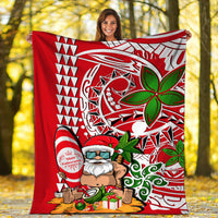 Hawaii Mele Kalikimaka Santa Claus Beach Premium Blanket LT6 - Polynesian Pride