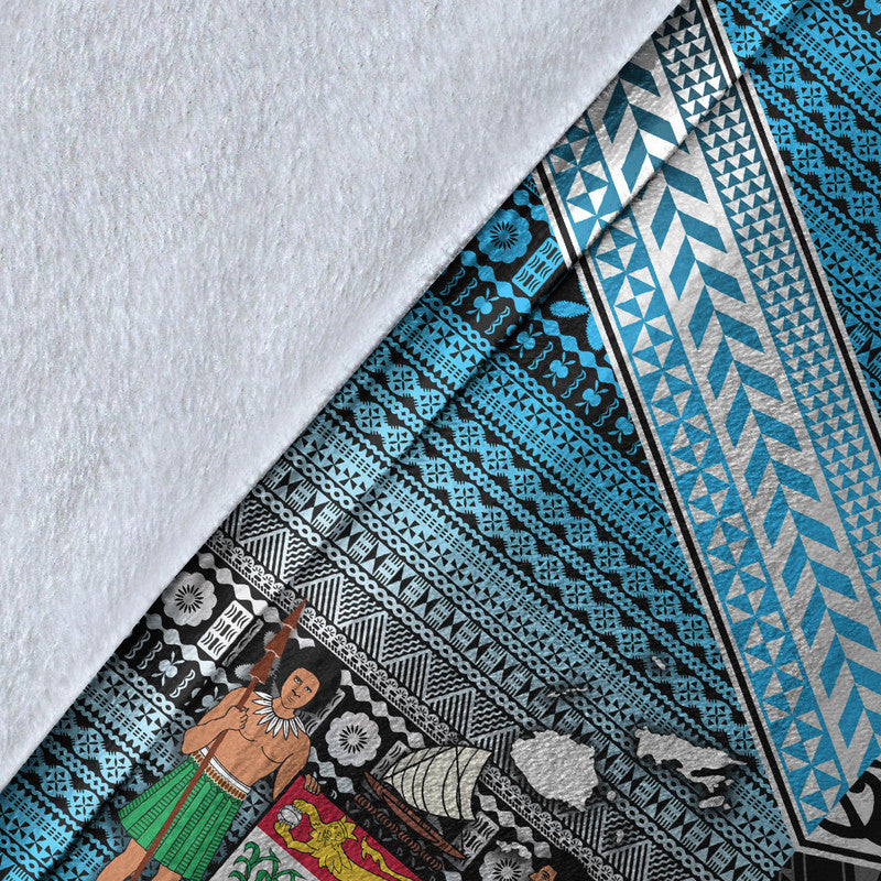 New Zealand And Fiji Premium Blanket Together - Black LT8 - Polynesian Pride