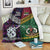 New Zealand And Vanuatu Premium Blanket Together - Purple LT8 White - Polynesian Pride