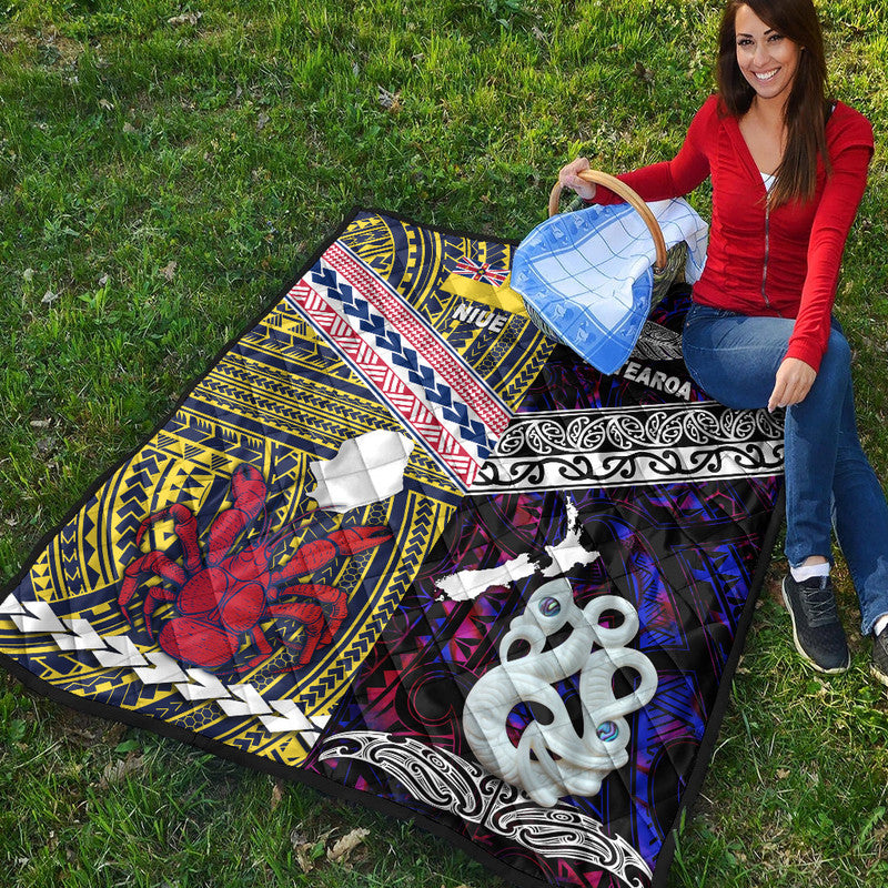 New Zealand And Niue Premium Quilt Together - Purple LT8 - Polynesian Pride