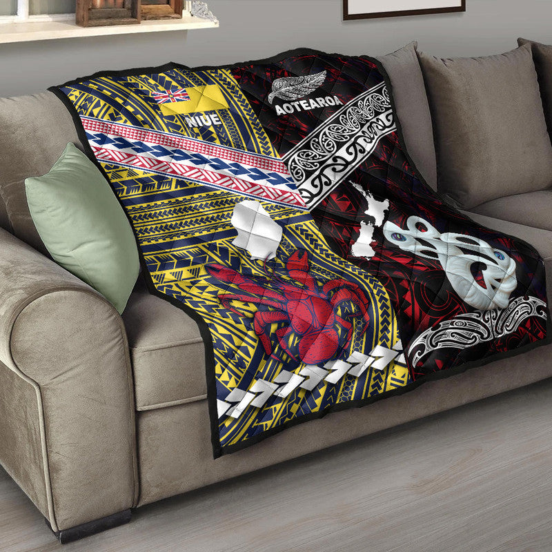 New Zealand And Niue Premium Quilt Together - Red LT8 - Polynesian Pride