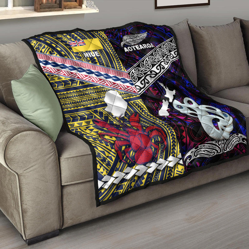 New Zealand And Niue Premium Quilt Together - Purple LT8 - Polynesian Pride