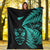 New Zealand Haka Rugby Maori Premium Blanket Silver Fern Vibes - Turquoise LT8 - Polynesian Pride