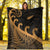 New Zealand Rugby Maori Premium Blanket Silver Fern Koru Vibes - Gold LT8 - Polynesian Pride