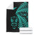 New Zealand Haka Rugby Maori Premium Blanket Silver Fern Vibes - Turquoise LT8 - Polynesian Pride