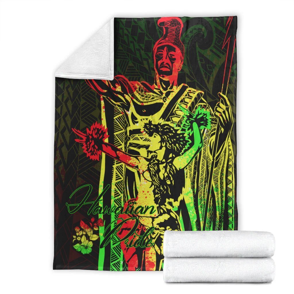 Hawaii Premium Blanket - King Of Hawaii With Hawaiian Girls Reggae Version - Polynesian Pride