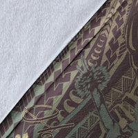 Hawaii Premium Blanket - King Of Hawaii With Hawaiian Girls Brown Version - Polynesian Pride