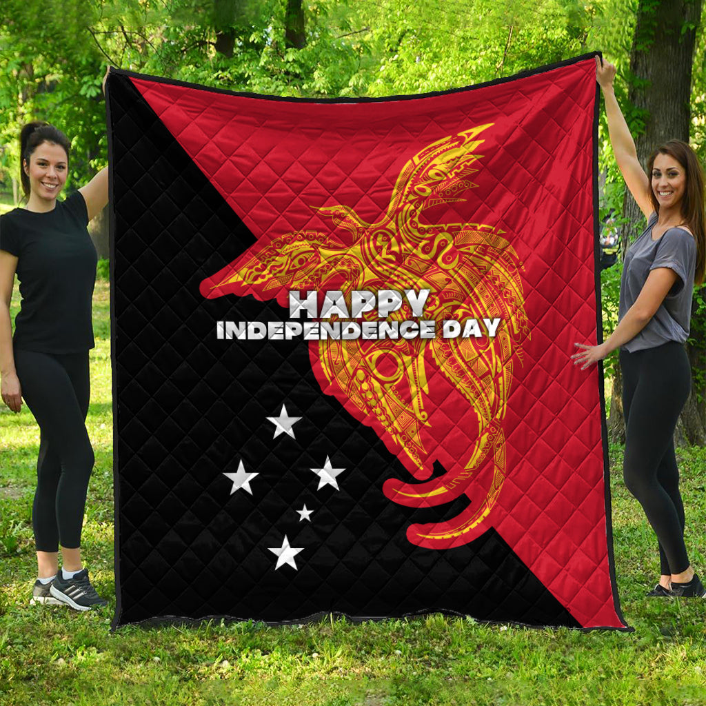 Papua New Guinea Premium Quilt Independence Day Flag Style LT16 Black - Polynesian Pride