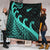 New Zealand Rugby Maori Premium Quilt Silver Fern Koru Vibes - Turquoise LT8 - Polynesian Pride