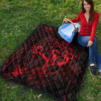 Hawaii Premium Quilt - King Of Hawaii With Hawaiian Girls Red Version - Polynesian Pride