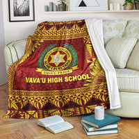 Tonga Vava'u High School Premium Blanket Simplified Version - Maroon LT8 White - Polynesian Pride
