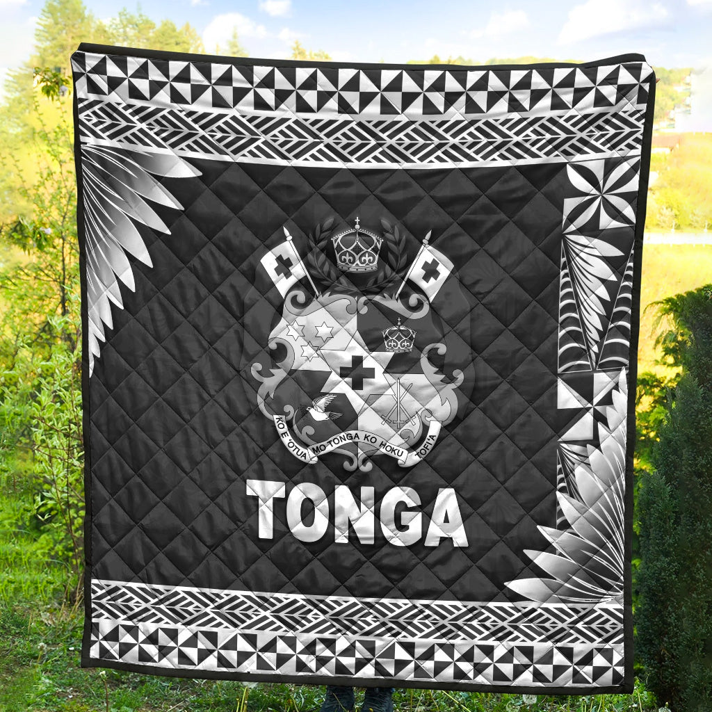 Tonga Coat Of Arms Premium Quilt Simplified Version - Black LT8 - Polynesian Pride