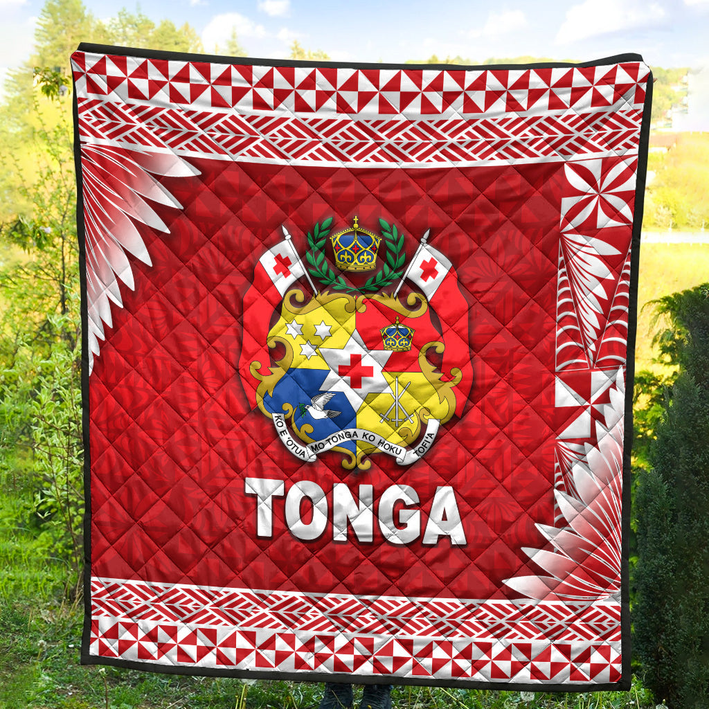 Tonga Coat Of Arms Premium Quilt Simplified Version - Red LT8 - Polynesian Pride