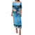 Personalised Fiji Day Puletasi Dress Flying Fijians Masi Kesa Style - Turquoise LT7 Women Turquoise - Polynesian Pride