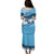 Personalised Fiji Day Puletasi Dress Flying Fijians Masi Kesa Style - Turquoise LT7 - Polynesian Pride