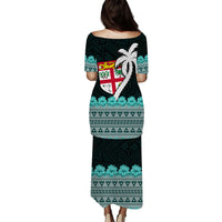 Fiji Puletasi Dress Hibiscus Flowers With Coconut Tapa Pattern Ver.02 LT14 - Polynesian Pride