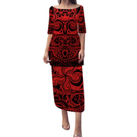 Polynesian Pride Puletasi Dress Polynesian Special Symbol Ver.03 LT14 Red - Polynesian Pride