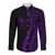 Hawaii Long Sleeves Button Shirts - Purple Polynesian Tentacle Tribal Pattern LT7 Unisex Purple - Polynesian Pride