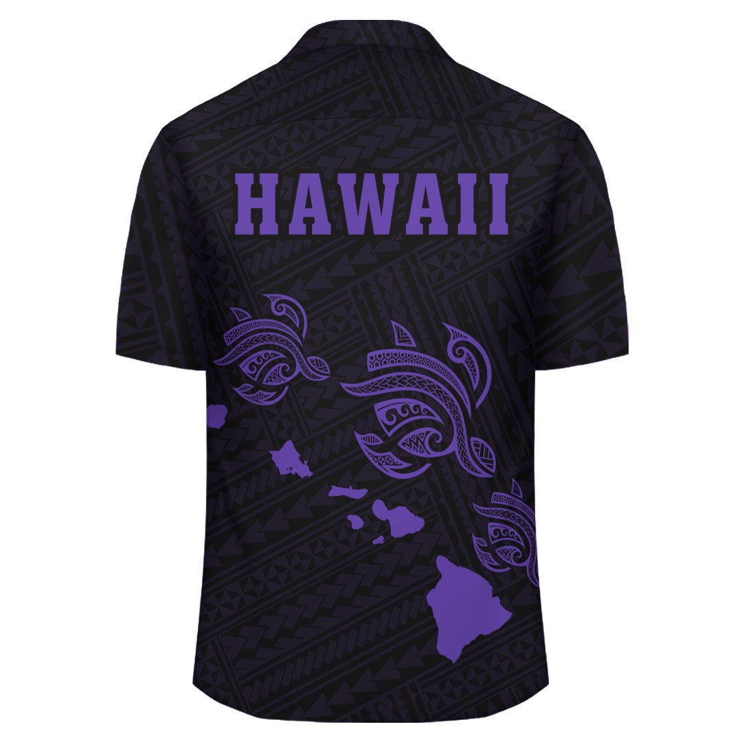 Kakau Polynesian Three Turtles Map Hawaii Shirt - Purple - Polynesian Pride