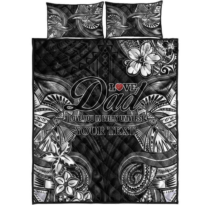 (Custom Personalised) Polynesian Fathers Day Quilt Bed Set I Love You In Every Universe - Black LT8 - Polynesian Pride