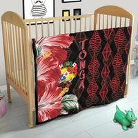 Tonga Premium Quilt Diamond Style Mix Hibiscus - Black LT7 - Polynesian Pride