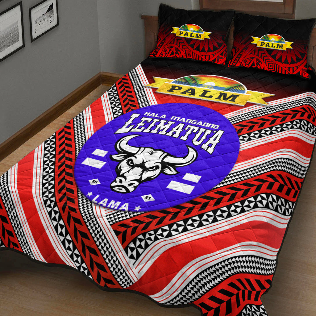 Mate Ma'a Tonga Quilt Bed Set Leimatu'a Bulls Creative Style - Red NO.1 LT8 - Polynesian Pride