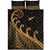 New Zealand Rugby Maori Quilt Bed Set Silver Fern Koru Vibes - Gold LT8 - Polynesian Pride