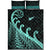 New Zealand Rugby Maori Quilt Bed Set Silver Fern Koru Vibes - Turquoise LT8 - Polynesian Pride