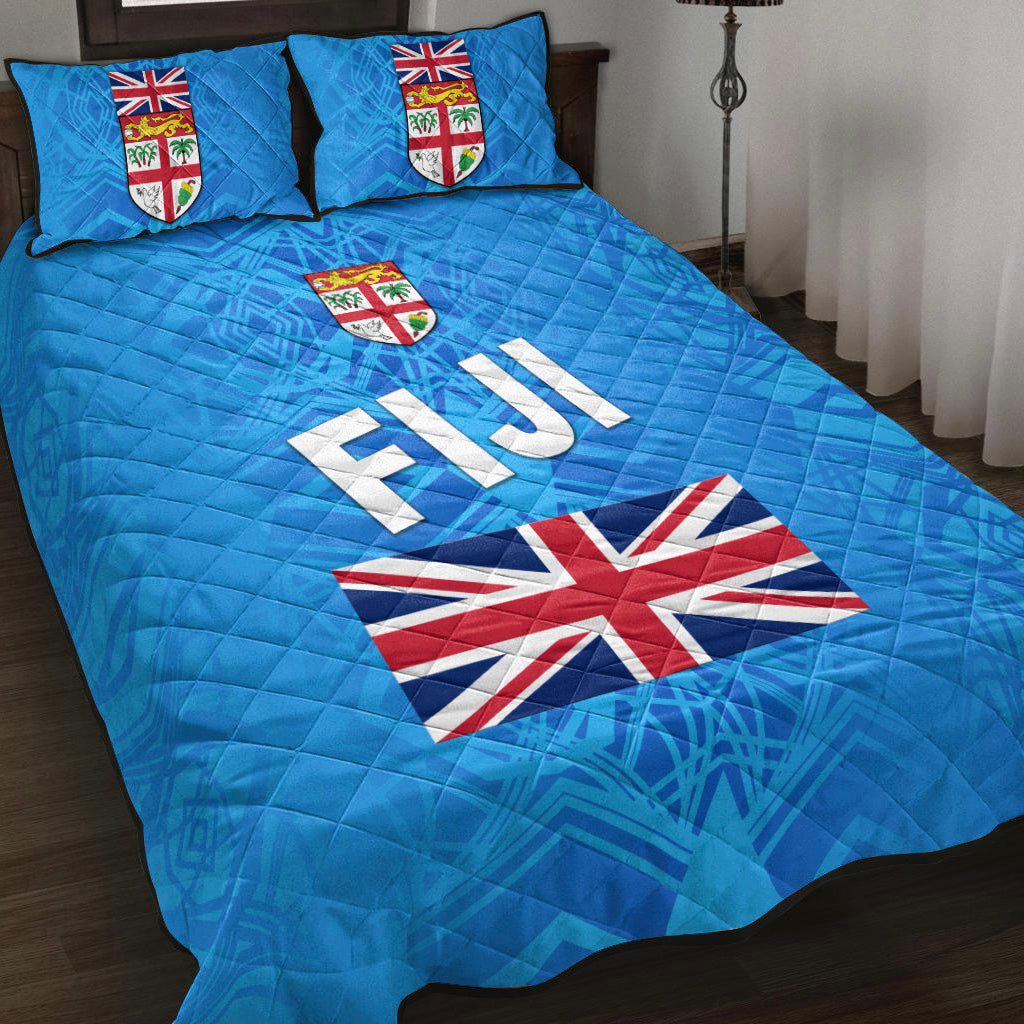 Fiji Day Quilt Bed Set Flag Vibes LT8 Blue - Polynesian Pride