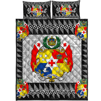 (Custom Personalised) Tonga Quilt Bed Set Black Style LT6 - Polynesian Pride