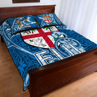 Fiji Quilt Bed Set Tapa Patterns Blue Style LT6 - Polynesian Pride