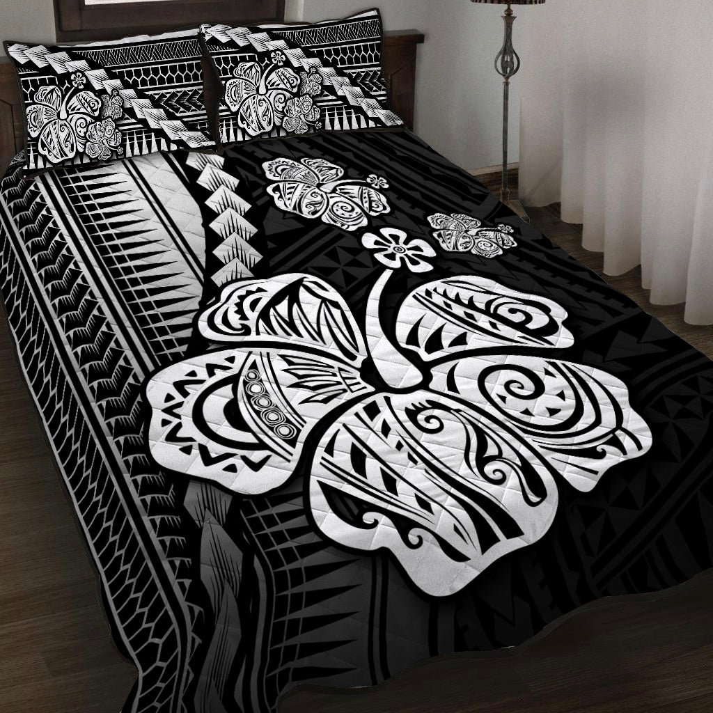 Polynesian Hibiscus Quilt Bed Set Hawaiian Style No.4 LT6 White - Polynesian Pride