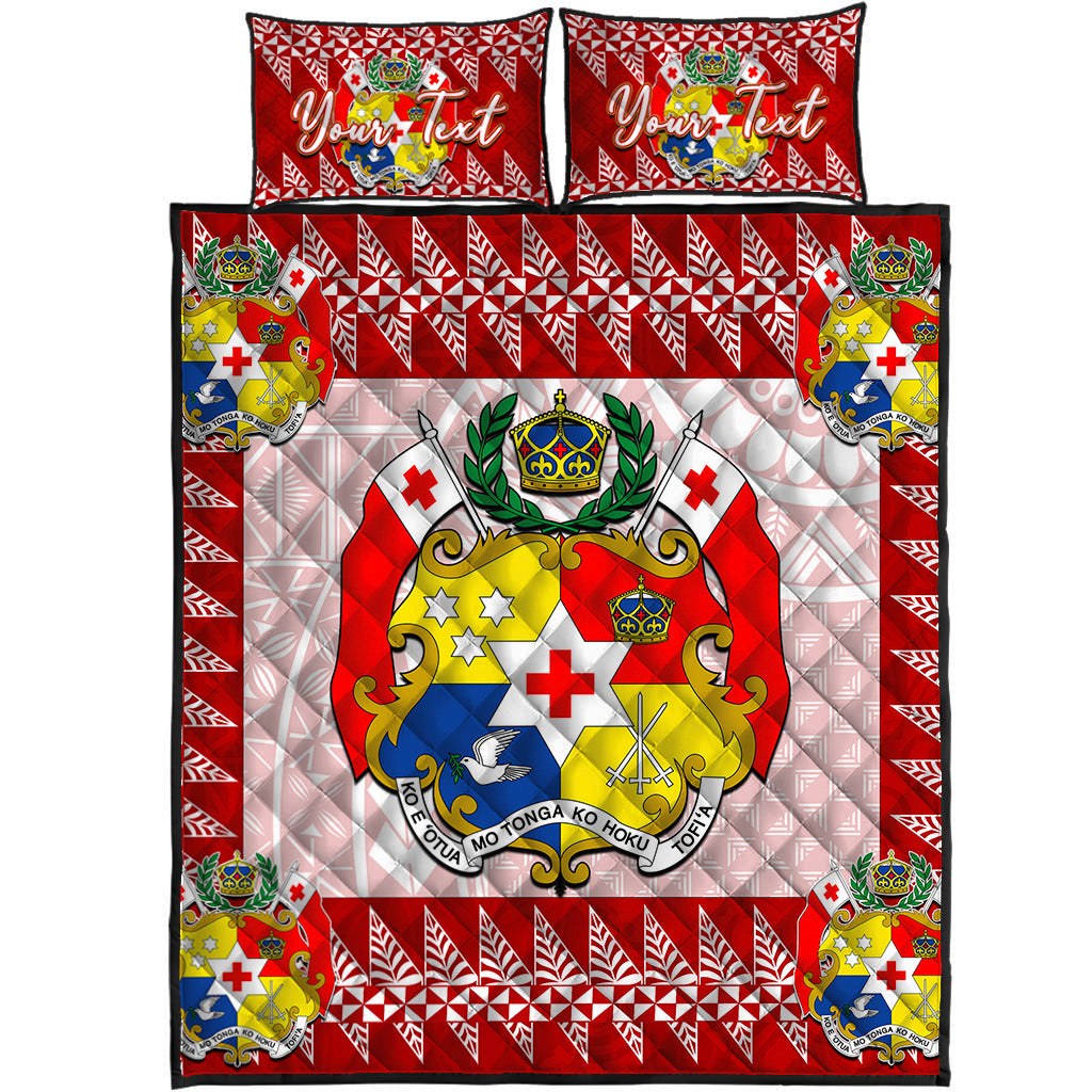 (Custom Personalised) Tonga Quilt Bed Set Red Style No.2 LT6 - Polynesian Pride