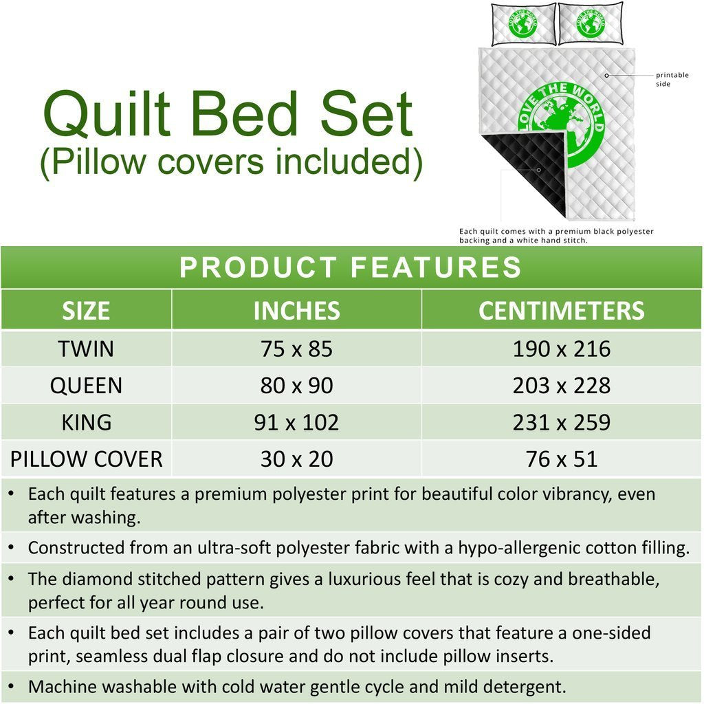 Cook Islands Quilt Bed Set - Blue Turtle Tribal - Polynesian Pride