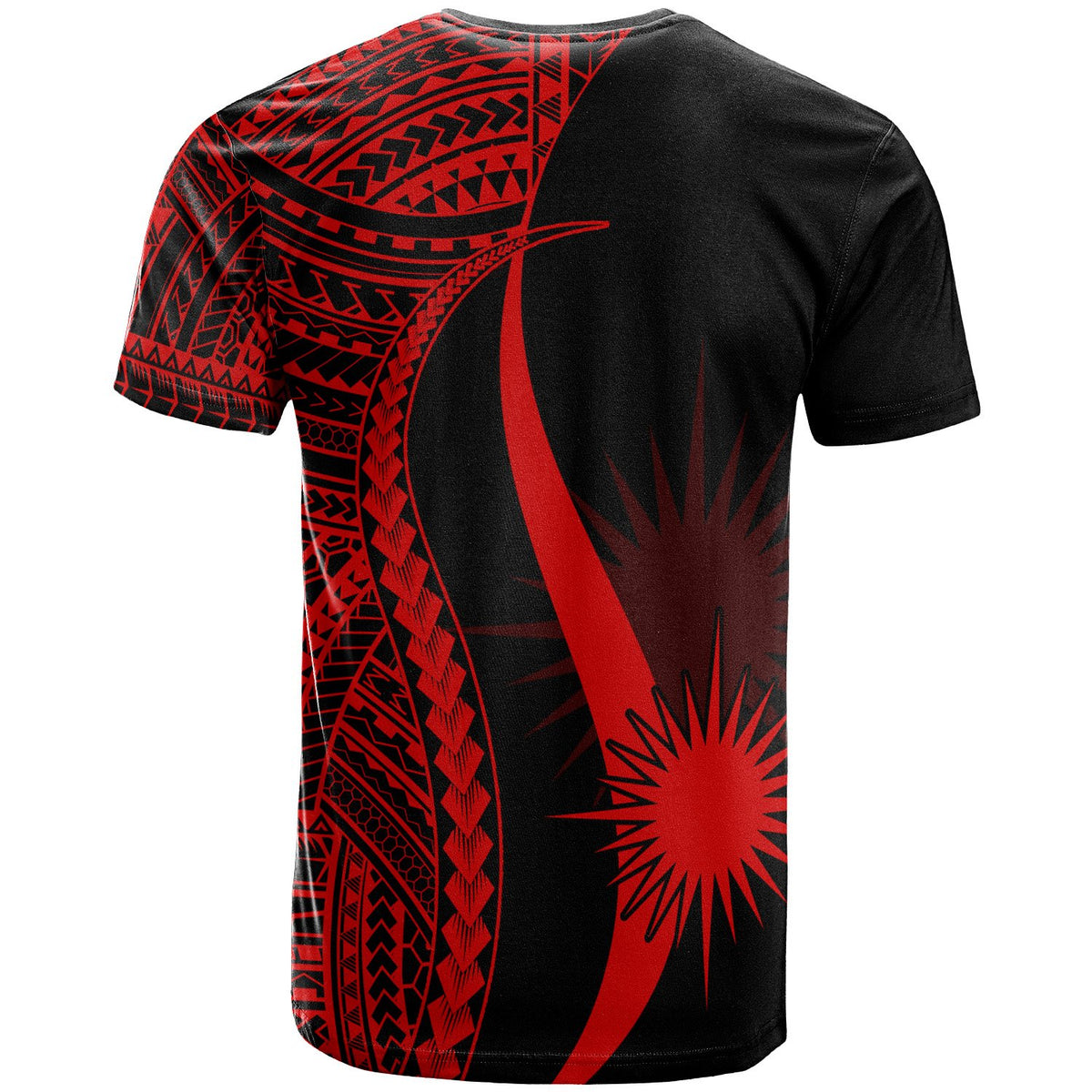 Marshall Islands T Shirt Red Polynesian Tentacle Tribal Pattern - Polynesian Pride