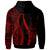 Niue Custom Zip up Hoodie Red Tentacle Tribal Pattern - Polynesian Pride