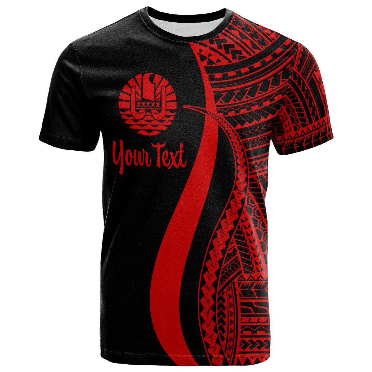 Tahiti Custom T Shirt Red Micronesian Tentacle Tribal Pattern Unisex Red - Polynesian Pride