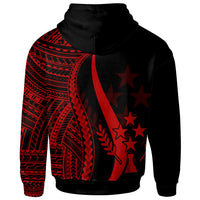 Kosrae Zip up Hoodie Red Tentacle Tribal Pattern - Polynesian Pride