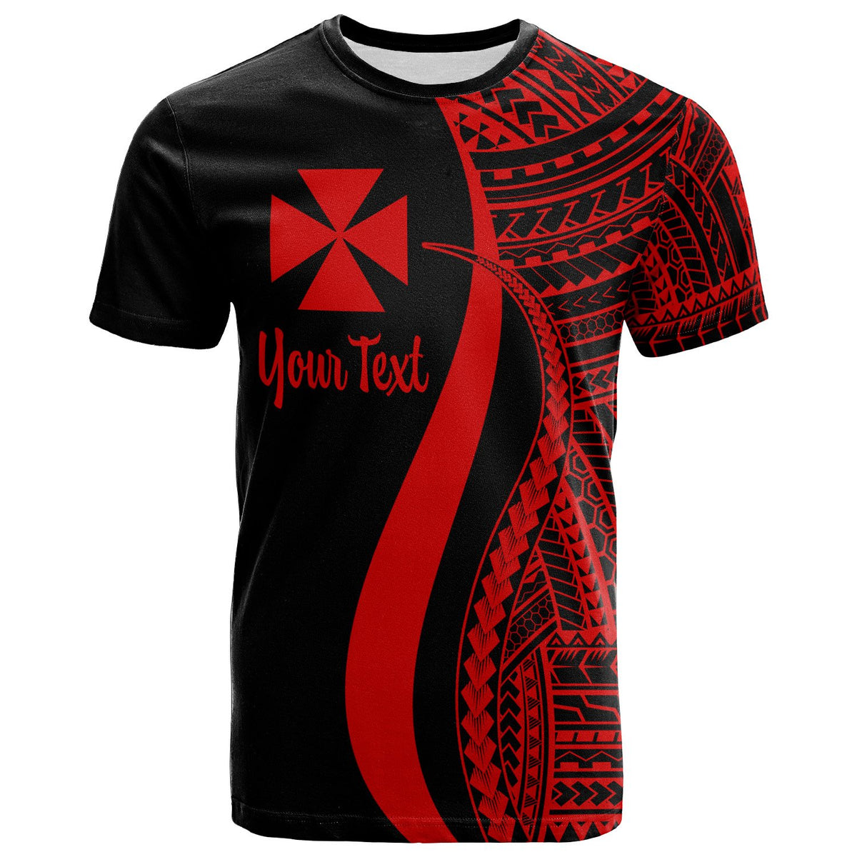 Wallis and Futuna Custom T Shirt Red Micronesian Tentacle Tribal Pattern Unisex Red - Polynesian Pride