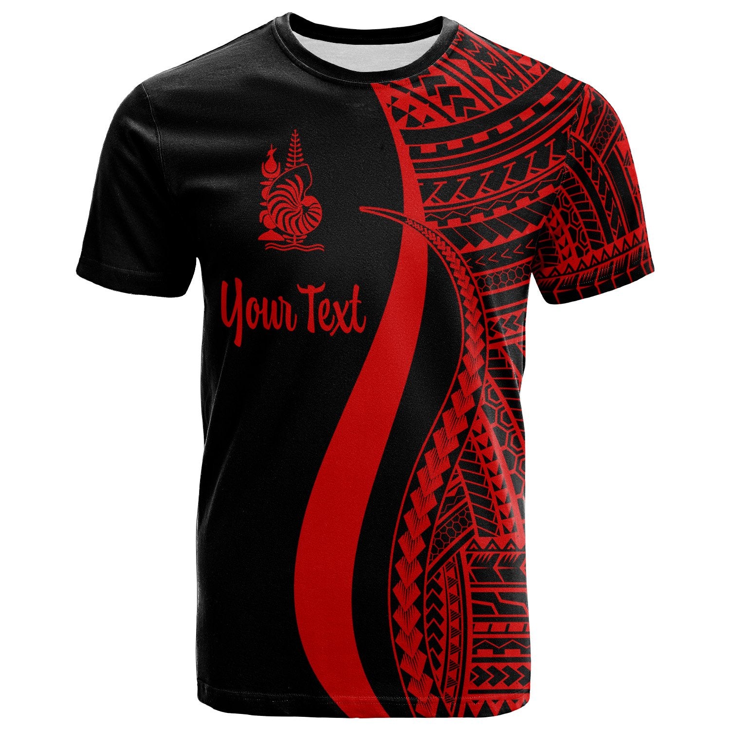 New Caledonia Custom T Shirt Red Micronesian Tentacle Tribal Pattern Unisex Red - Polynesian Pride