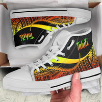 Tahiti High Top Shoes Reggae - Polynesian Tentacle Tribal Pattern - Polynesian Pride