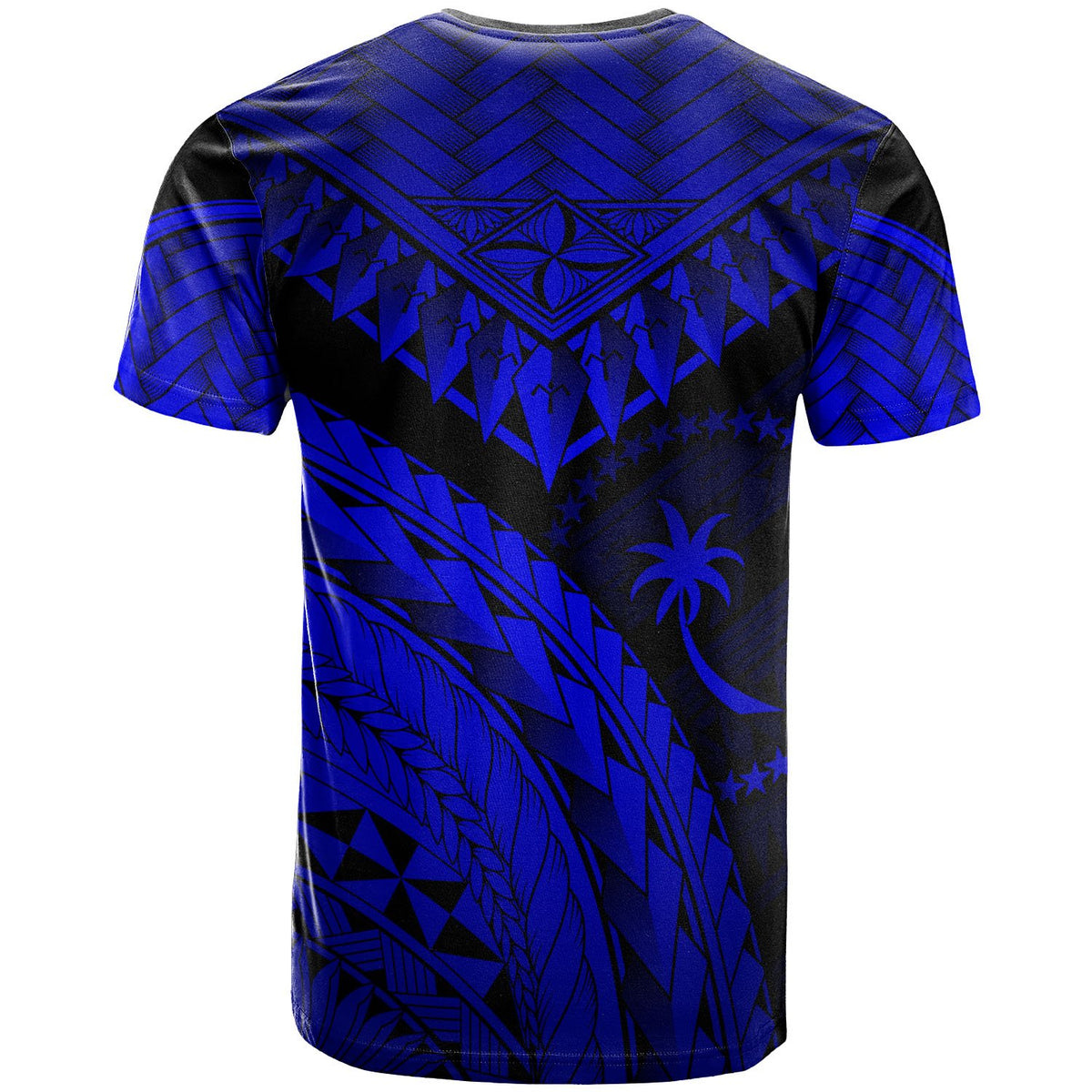Chuuk T Shirt Royal Blue Polynesian Necklace and Lauhala - Polynesian Pride