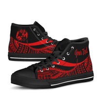 Tonga Custom Personalised High Top Shoes Red - Polynesian Tentacle Tribal Pattern - Polynesian Pride