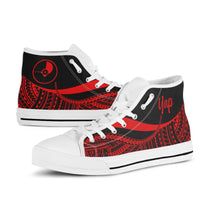 Yap High Top Shoes Red - Polynesian Tentacle Tribal Pattern - Polynesian Pride