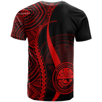 Federated States of Micronesia Custom T Shirt Red Micronesian Tentacle Tribal Pattern - Polynesian Pride