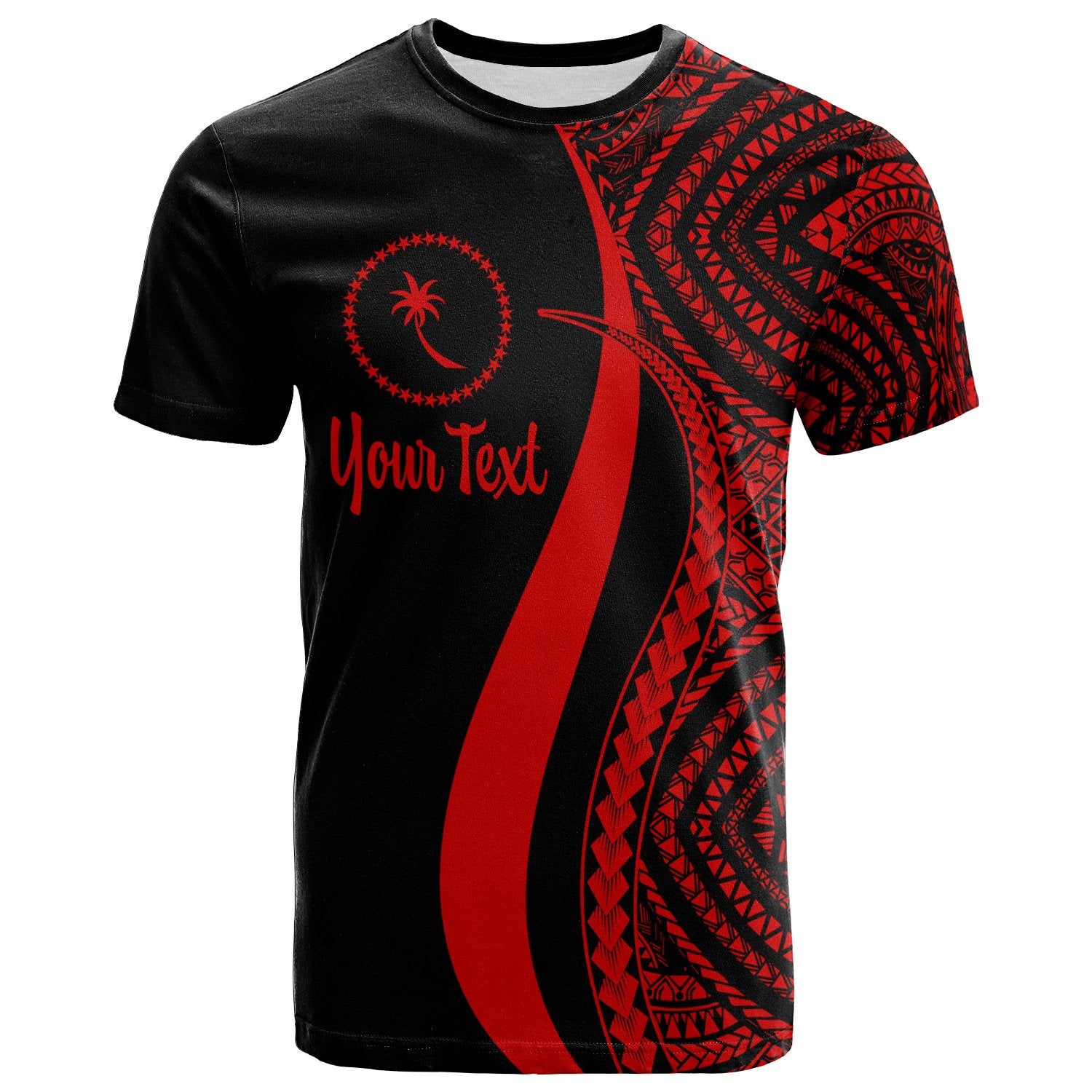 Chuuk Custom T Shirt Red Micronesian Tentacle Tribal Pattern Unisex Red - Polynesian Pride