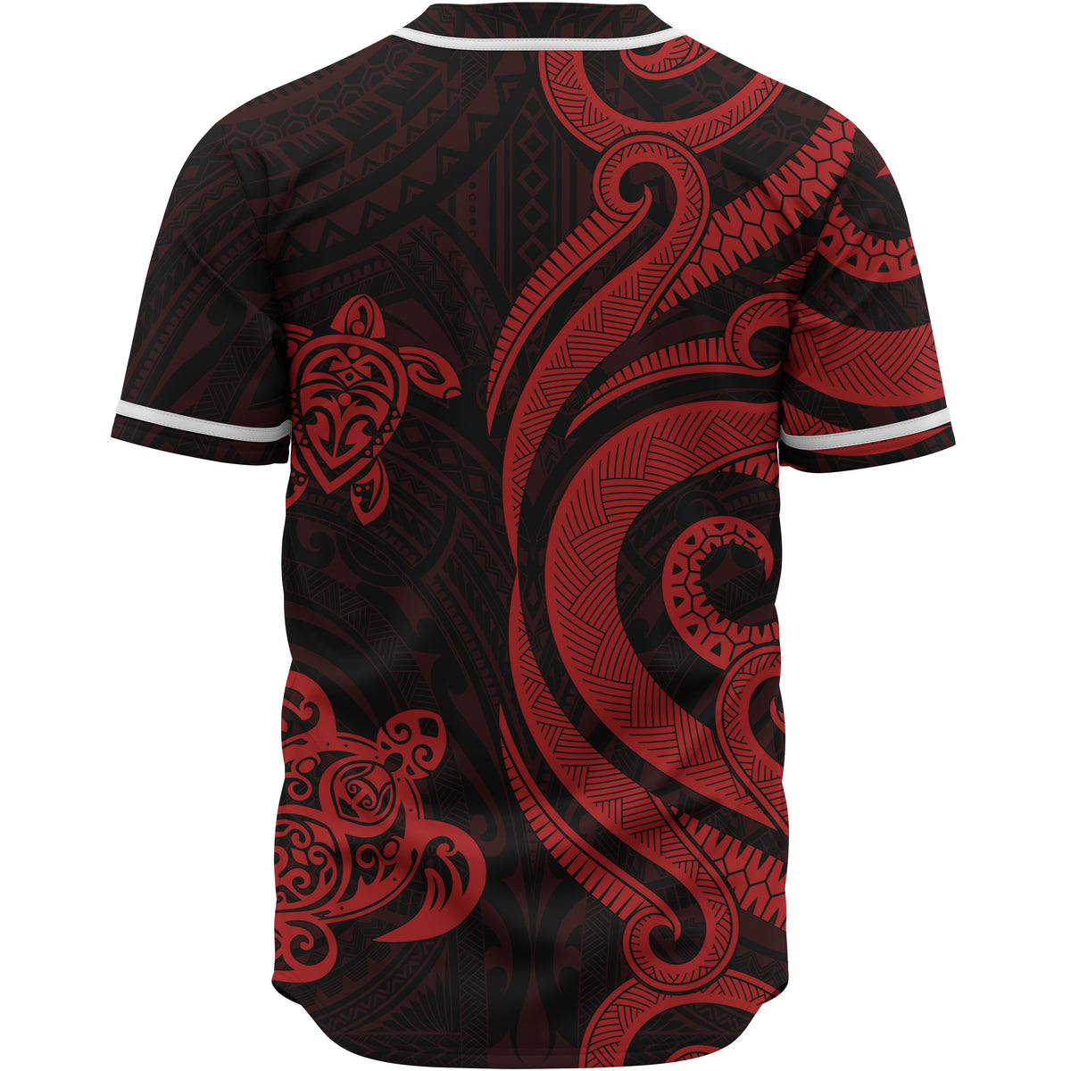 American Samoa Baseball Shirt - Red Tentacle Turtle - Polynesian Pride