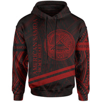 American Samoa Hoodie In My Heart Style Red Polynesian Patterns Unisex Black - Polynesian Pride